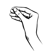 Hand Zeichnung – Fingerspitzen – Schwarzweiß