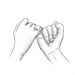 Hands drawing - Promise - Pencil