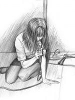 Bleistiftzeichnung Sängerin