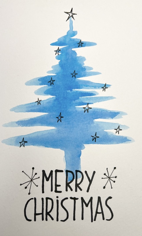 Ready-made Christmas card Christmas tree