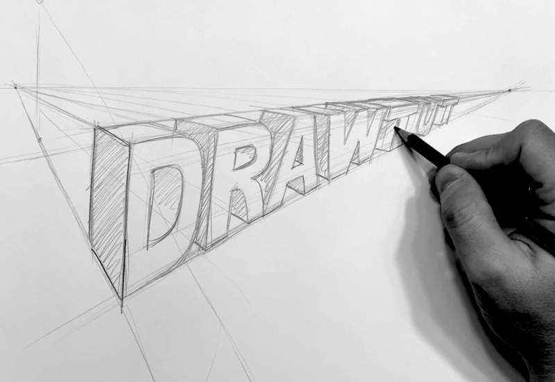 Texte und Schriftzüge in 3D Zeichnen Lernen